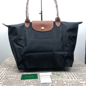 NWT Longchamp Le Pliage Original Large Shoulder Nylon Bag Tote  Black